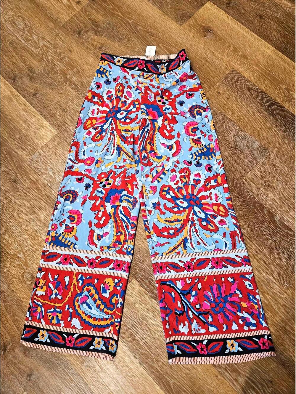 Cupcakes and Cashmere Boho Printed Wide Leg Pants Size XS